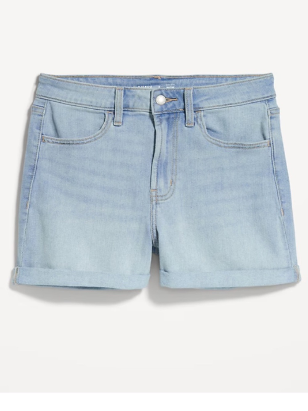 GAP Denim 5" Shorts Rolled Raw Hem Light Wash Denim